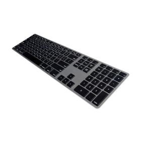 Matias Kabellose Tastatur US QWERTY mit Hintergrundbeleuchtung für MacBook space grey