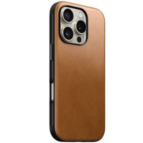 Nomad Modern Leather Case iPhone 16 Pro Englisch Tan-C