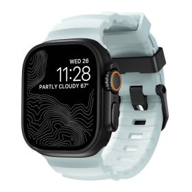Nomad Rocky Point Armband Apple Watch Ultra 46mm / 49mm Icy Blue Glow Connector Schwarz