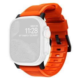 Nomad robustes Sportarmband Apple Watch 42mm / 44mm / 45mm / 49mm Orange Connector Schwarz