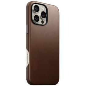 Nomad Traditional Leather Case iPhone 16 Pro Max Braun
