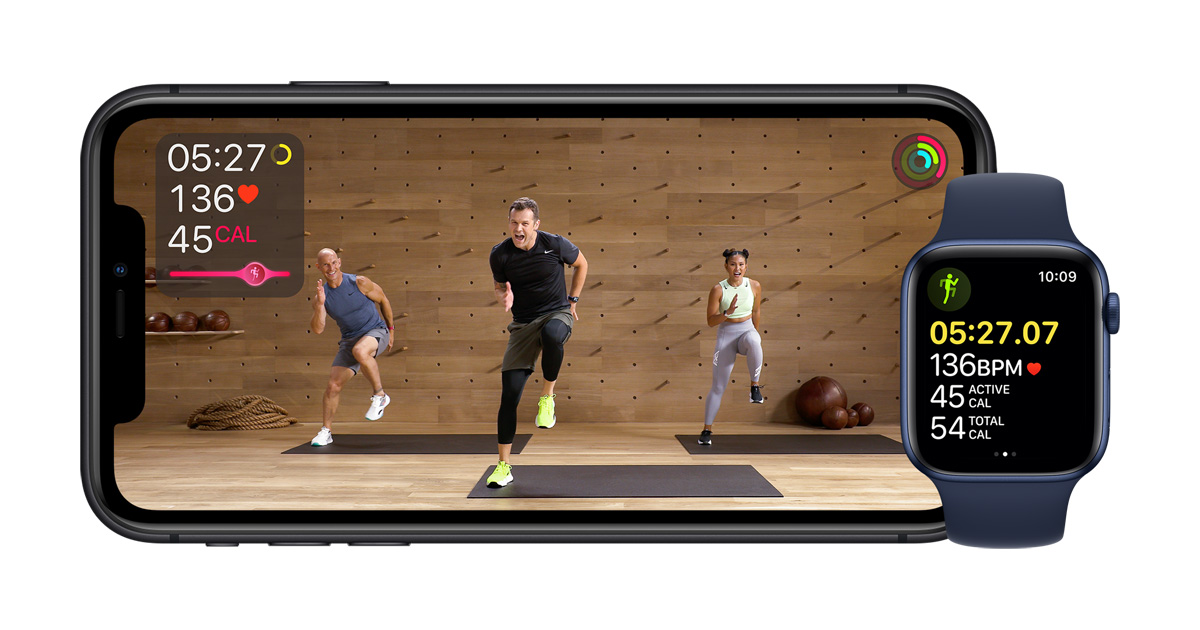 Apple Watch mit Fitness+ während eines Workouts